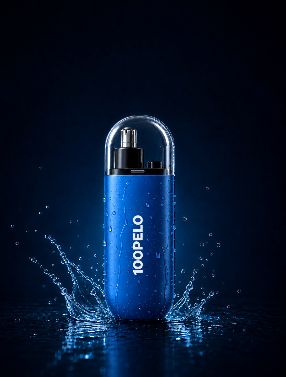 100PELO azul inteiro com respingos de água