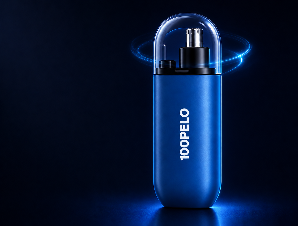 100PELO azul inteiro com a cabeça de corte girando 360°